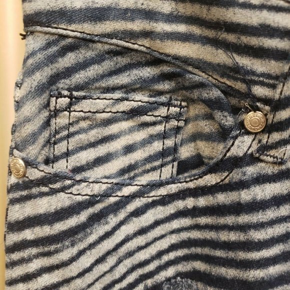 DAZL BUTT Size 13 Lift Denim Distressed Skinny Jeans Striped - Picture 4 of 9